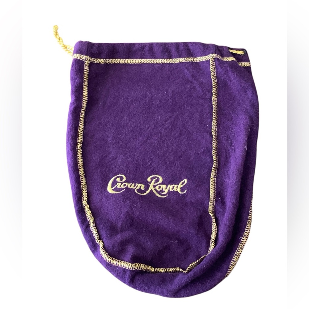 CROWN ROYAL Purple & Gold Draw String Bag